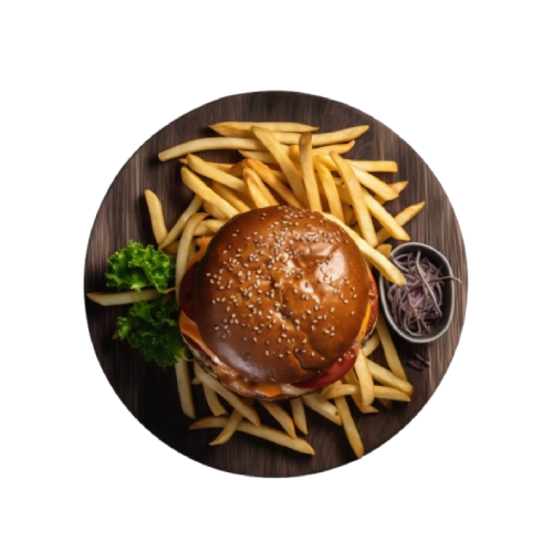 poulet Burger frites